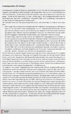 33: Fremdsprachen für Europa