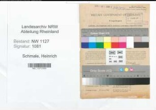 Entnazifizierung Heinrich Schmale , geb. 16.02.1886 (Lehrer)