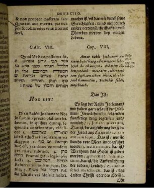 Cap. VIII. Quod Messias passurus sit ... Cap. VIII. Amar rabbi Jochanan ...