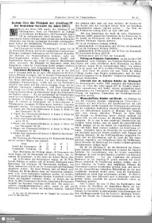 Bericht über die Tätigkeit der Abteilung IV der Deutschen Seewarte im Jahre 1905