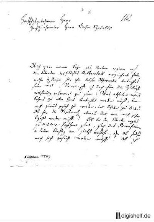 3: Brief von Hans Joachim von Zieten an Johann Wilhelm Ludwig Gleim
