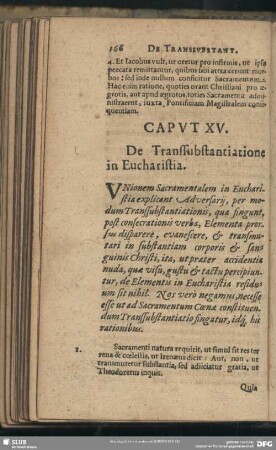 Caput XV. De Transubstantiatione in Eucharistia