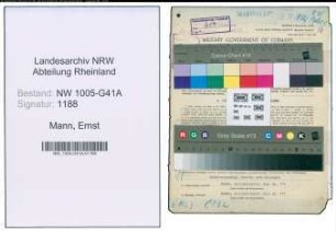 Entnazifizierung Ernst Mann , geb. 24.11.1894 (Bahnpolizist)