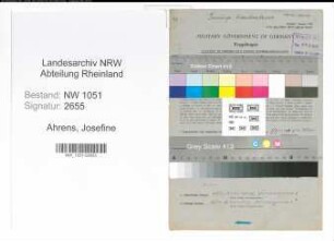 Entnazifizierung Josefine Ahrens , geb. 04.09.1898 ()