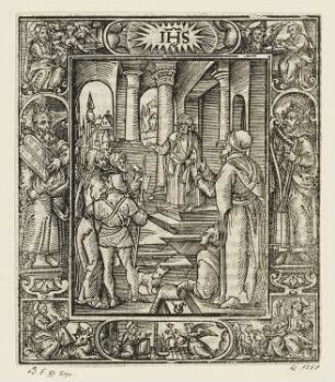 Christus vor Pilatus, aus: Georg Rhau, "Hortulus Animae", Nürnberg 1552