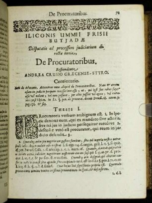 Disputatio [...] tertia. De Procuratoribus.