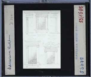 Urbino, Palazzo Ducale,Gubbio, Palazzo Ducale : Fensterrahmungen, Zeichnung, Druck