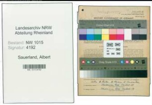 Entnazifizierung Albert Sauerland , geb. 15.08.1920 ()
