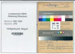 Entnazifizierung Magret Hartgenbusch , geb. 03.04.1919 (Postassistentin)