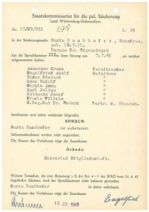 Bachofer, Maria