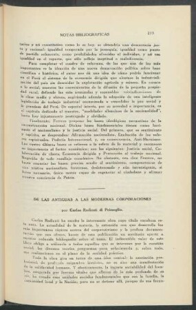 "De las antiguas a las modernas corporaciones"