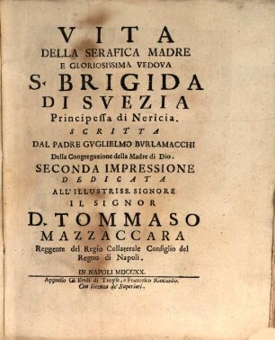 Vita della ... S. Brigida