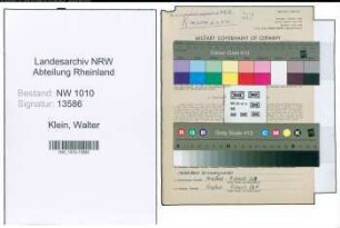 Entnazifizierung Walter Klein , geb. 12.01.1899 (Arbeiter)