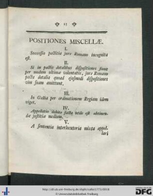 Positiones Miscellae.