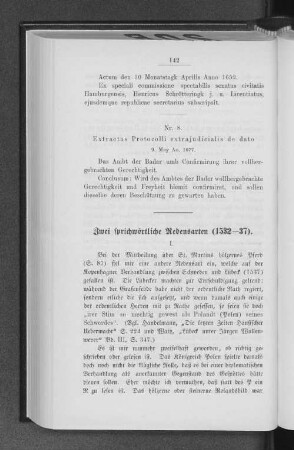 Zwei sprichwörtliche Redensarten (1532--37).