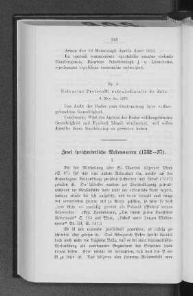 Zwei sprichwörtliche Redensarten (1532--37).