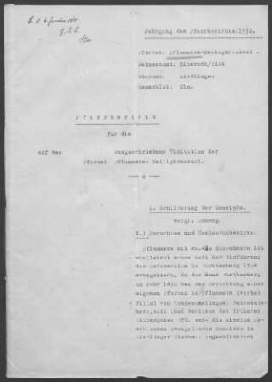 Pflummern-Heiligkreuztal: Pfarrbericht 1932