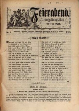 Feierabend : Unterhaltungsblatt für das Volk. 1868