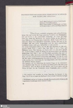 Das Bild Der Paulinischen Gemeinden Im Spiegel Der Briefe Des Apostels
