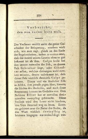 Vorbericht, den man vorher lesen muss.