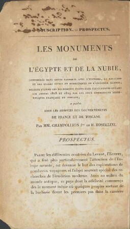Souscription. = Prospectus