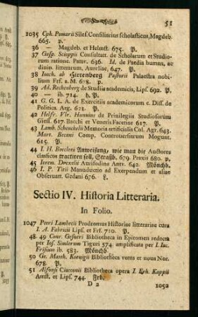 51-90, Sectio IV. Historia Litteraria.