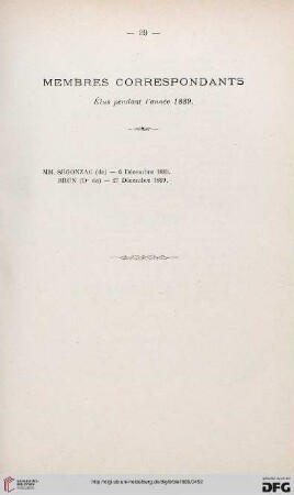 Membres correspondants