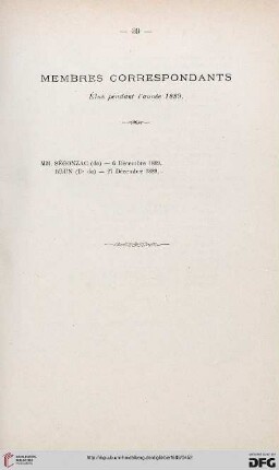 Membres correspondants