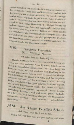 No. 82. Nicolaus Vaccaro. Nach Nicolaus Poussin.