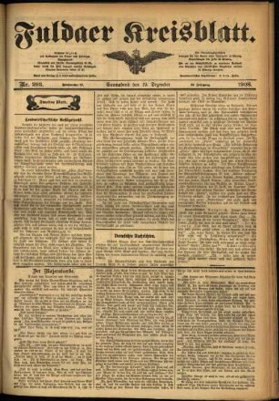Zweite Ausgabe vom Samstag, den 19. Dezember 1908.