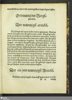 Ordenung des Bergkgerichts