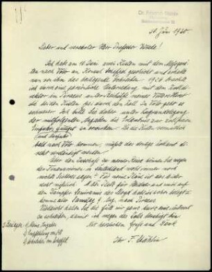 F. Stählin an W. Wrede