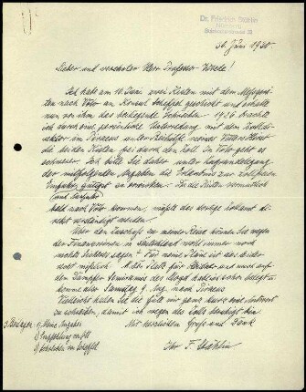 F. Stählin an W. Wrede