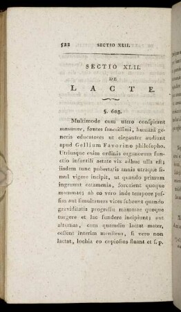 Sectio XLII. De Lacte