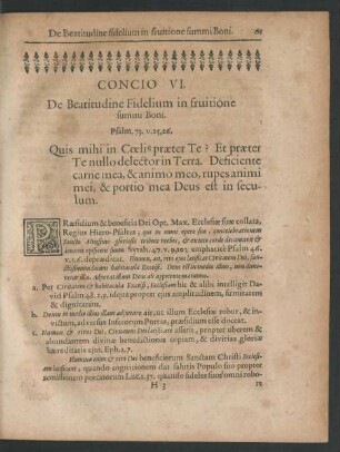 Concio VI. De Beatitudine Fidelium in fruitione summi Boni.