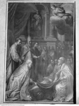 Die Heiligen Kyrill und Methodius mit Papst Hadrian vor dem Leib des heiligen Clemens