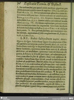 LXI. Fidei subjectum duplex datur …
