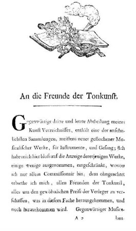 An die Freunde der Tonkunst