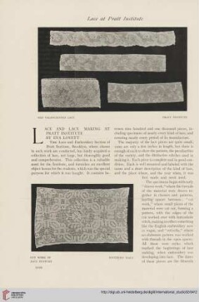 32.1907 = Nr. 126: Lace and lace making at Pratt Institute
