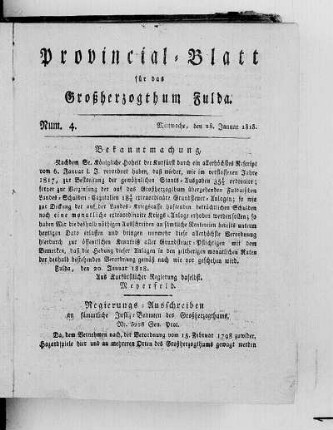 Num. 4, Ausgabe vom 28. Januar 1818