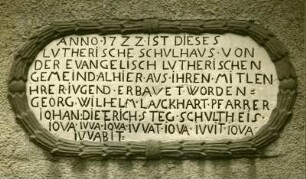 St. Alban: Schulhaus Bauinschrift 1722