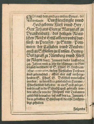 Als nach dem gnedigen willen Gottes ...