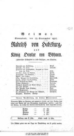 Rudolph von Habsburg, und König Ottokar von Böhmen