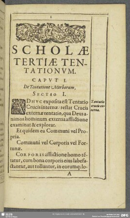 Caput I. De Tentatione Morborum