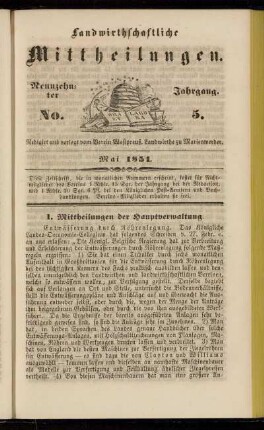 Neunzehnter Jahrgang. No. 5.