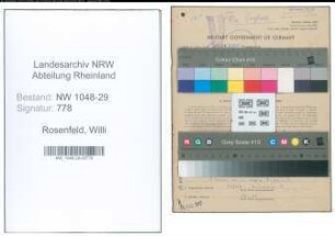 Entnazifizierung Willi Rosenfeld , geb. 05.08.1915 (Beamter)