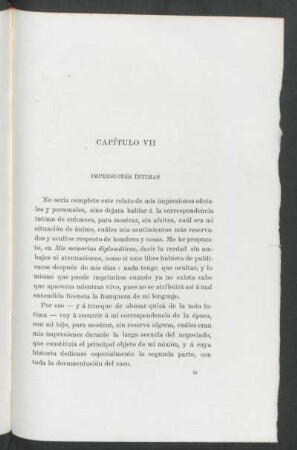 Capítulo VII - Impresiones íntimas