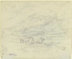 Landschaft bei aufziehendem Unwetter