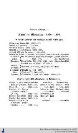 VIII. Schluß des Mittelalters. 1269 - 1496.
