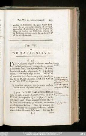 Tit. VII. De Donationibus.